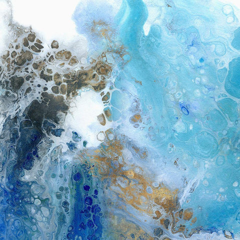 Blue Surf I  Gold Ornate Wood Framed Art Print with Double Matting by Kroeker, Wendy