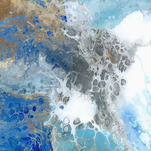 Blue Surf II Black Modern Wood Framed Art Print with Double Matting by Kroeker, Wendy