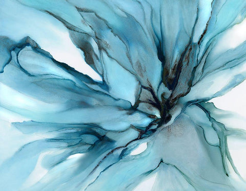 Charisma Blue  White Modern Wood Framed Art Print with Double Matting by Kroker, Wendy