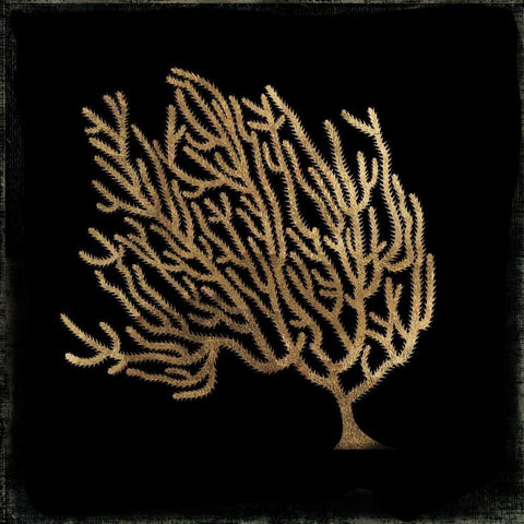 Gold Coral II Black Modern Wood Framed Art Print by Wilson, Aimee