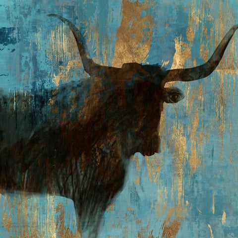 Bison I Black Modern Wood Framed Art Print with Double Matting by Wilson, Aimee