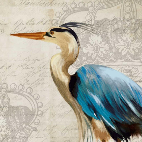 Heron II White Modern Wood Framed Art Print by Wilson, Aimee