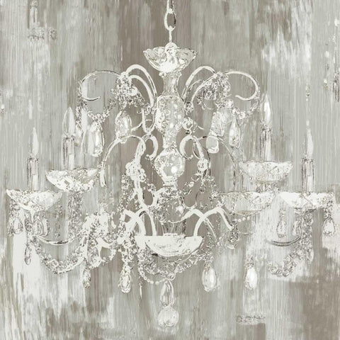 Silver Chandelier Black Ornate Wood Framed Art Print with Double Matting by Wilson, Aimee