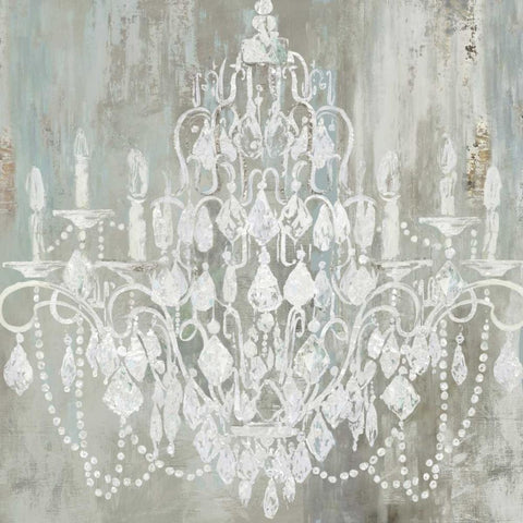 Chandelier  White Modern Wood Framed Art Print with Double Matting by Wilson, Aimee