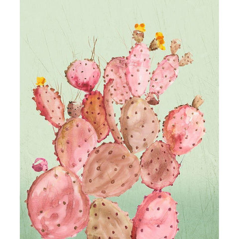 Pink Cacti White Modern Wood Framed Art Print by Wilson, Aimee