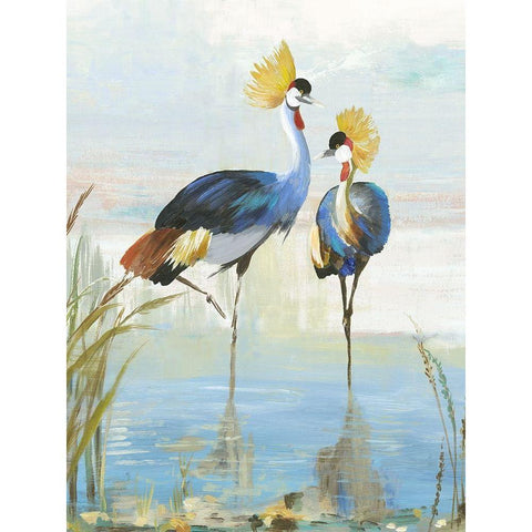 Heron Pairing Black Modern Wood Framed Art Print by Wilson, Aimee