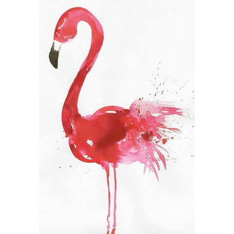 Flamingo Portrait I Black Modern Wood Framed Art Print by Wilson, Aimee