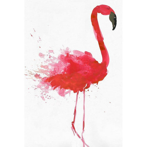 Flamingo Portrait II Black Modern Wood Framed Art Print with Double Matting by Wilson, Aimee