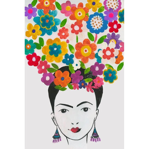 Farida Portrait White Modern Wood Framed Art Print by Wilson, Aimee