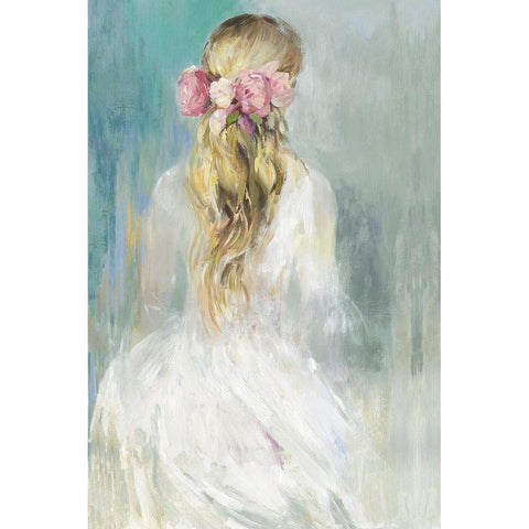 Girl in White Dress  Black Modern Wood Framed Art Print with Double Matting by Aimee Wilson