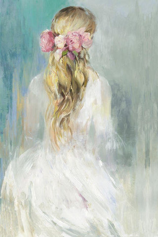 Girl in White Dress  White Modern Wood Framed Art Print with Double Matting by Aimee Wilson