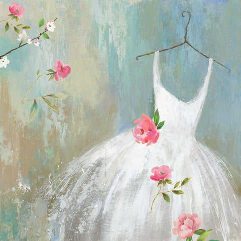 White Dress  Black Modern Wood Framed Art Print by Aimee Wilson