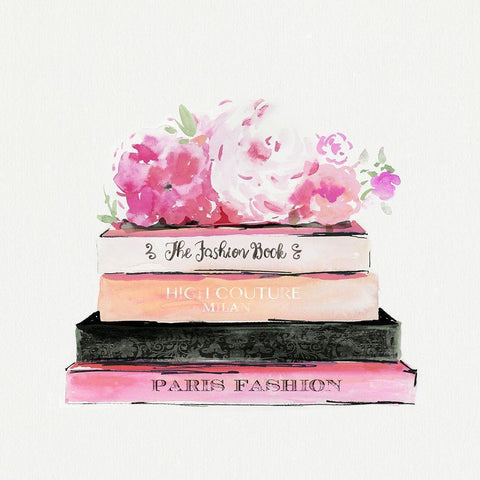 Fashion Books  Black Modern Wood Framed Art Print with Double Matting by Aimee Wilson