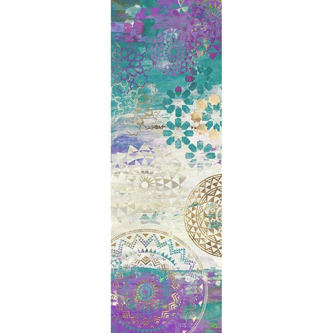 Purple Mosaic I  Gold Ornate Wood Framed Art Print with Double Matting by Aimee Wilson