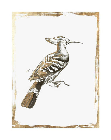 Golden Bird I  White Modern Wood Framed Art Print with Double Matting by Wilson, Aimee