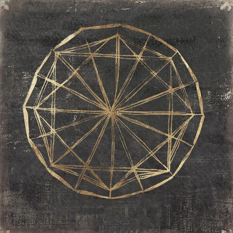 Golden Wheel I  Black Modern Wood Framed Art Print by Wilson, Aimee
