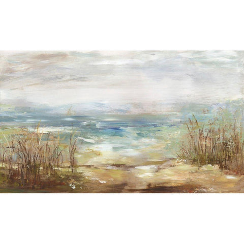 Parting Shores White Modern Wood Framed Art Print by Wilson, Aimee