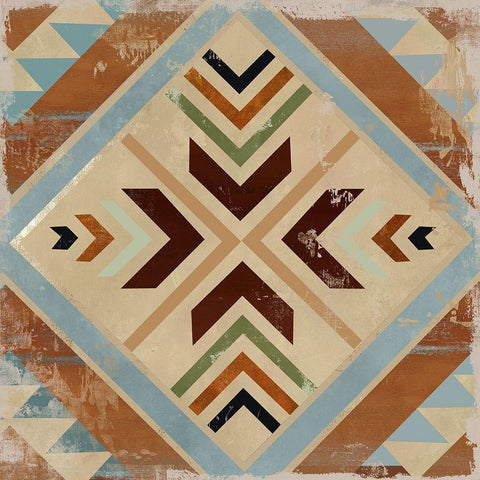 Navajo Tile II  White Modern Wood Framed Art Print with Double Matting by Wilson, Aimee