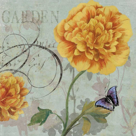 Garden Gold Ornate Wood Framed Art Print with Double Matting by Wilson, Aimee
