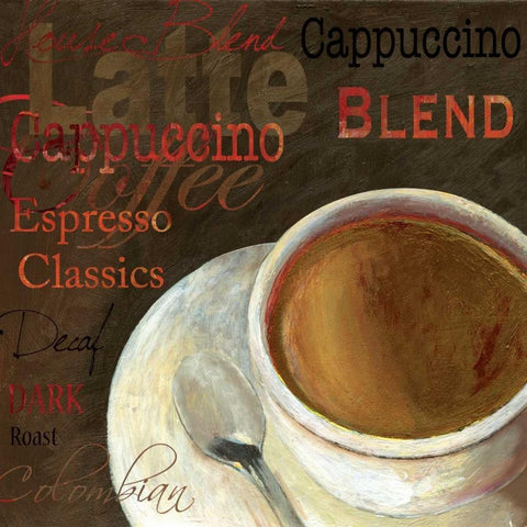 Capuccino - Mini Black Ornate Wood Framed Art Print with Double Matting by Wilson, Aimee