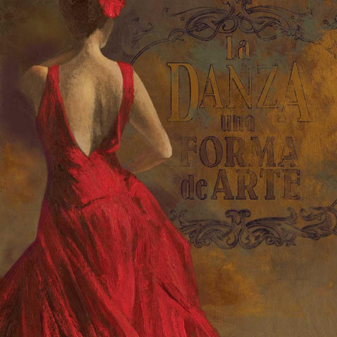 La Dance I Gold Ornate Wood Framed Art Print with Double Matting by Wilson, Aimee