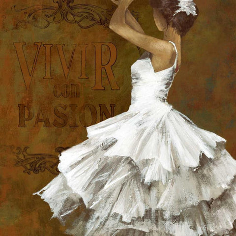 La Dance II White Modern Wood Framed Art Print with Double Matting by Wilson, Aimee