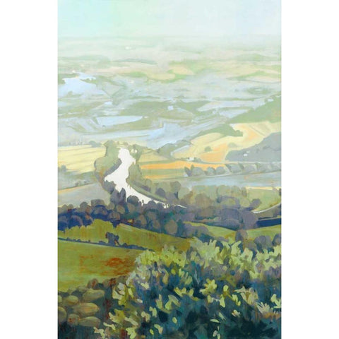 Lemon Landscape II Gold Ornate Wood Framed Art Print with Double Matting by Wilde, Susan