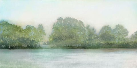 Lakeshore White Modern Wood Framed Art Print with Double Matting by Wilde, Susan