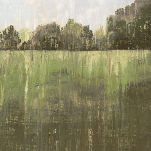Green Field II  Gold Ornate Wood Framed Art Print with Double Matting by Wilde, Susan