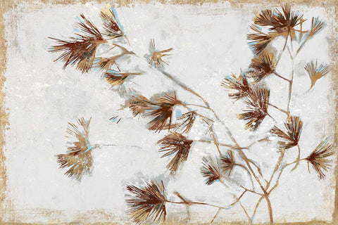 Golden Pine Braches II  White Modern Wood Framed Art Print with Double Matting by Wilde, Susan