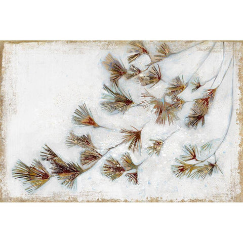 Golden Pine Braches III  Black Modern Wood Framed Art Print by Wilde, Susan