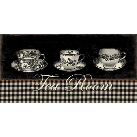 Tea Room Black Modern Wood Framed Art Print with Double Matting by Wilson, Aimee