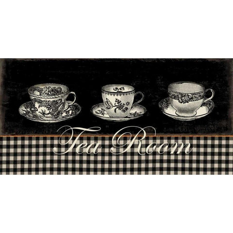 Tea Room Black Modern Wood Framed Art Print by Wilson, Aimee