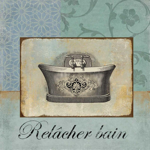 Relacher Bain Gold Ornate Wood Framed Art Print with Double Matting by Wilson, Aimee