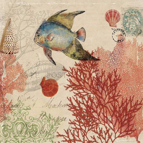 Under the Sea II - Mini Black Modern Wood Framed Art Print with Double Matting by Wilson, Aimee