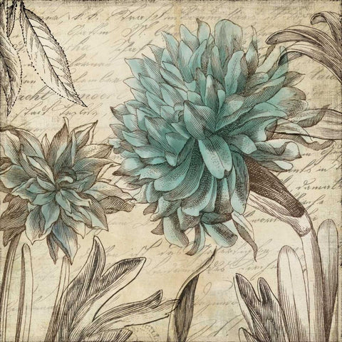 Blue Botanical I Gold Ornate Wood Framed Art Print with Double Matting by Wilson, Aimee