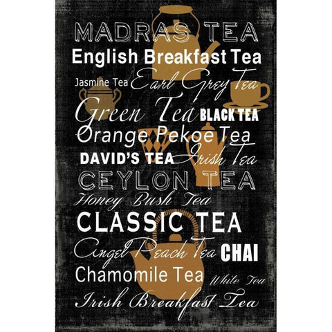 Tea Collection - Mini Black Modern Wood Framed Art Print with Double Matting by Wilson, Aimee