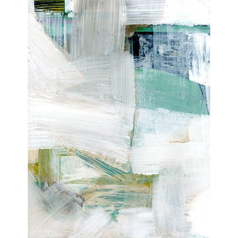 White Blues I Black Modern Wood Framed Art Print by Cartissi