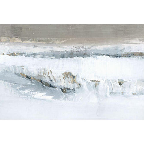 Icy Snow I Black Modern Wood Framed Art Print with Double Matting by Cartissi