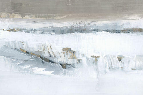 Icy Snow I White Modern Wood Framed Art Print with Double Matting by Cartissi