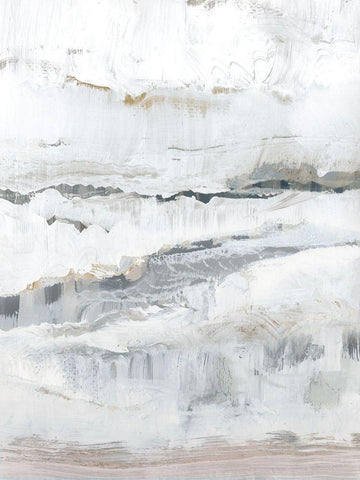 Melting Ice I White Modern Wood Framed Art Print with Double Matting by Cartissi