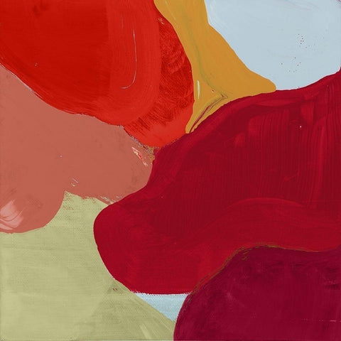 Red Clouds I Black Modern Wood Framed Art Print with Double Matting by Cartissi