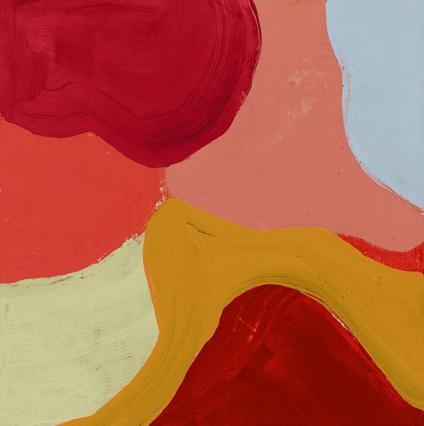 Red Clouds III White Modern Wood Framed Art Print with Double Matting by Cartissi