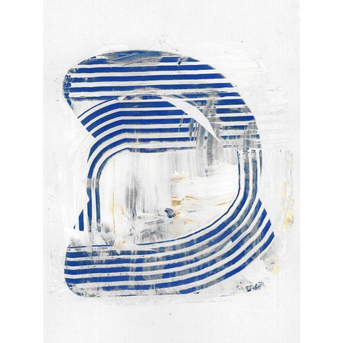 Blue Scrapes II Black Modern Wood Framed Art Print by Cartissi