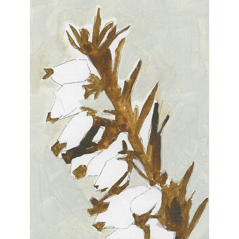 Naive Floral Silhouette II Black Modern Wood Framed Art Print by Cartissi