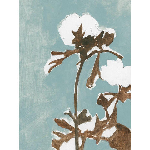 Naive Floral Silhouette III Black Modern Wood Framed Art Print with Double Matting by Cartissi