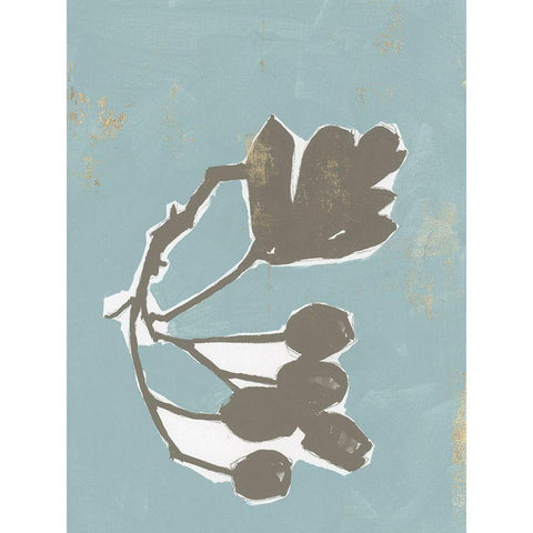 Floral Silhouette I Black Modern Wood Framed Art Print by Cartissi