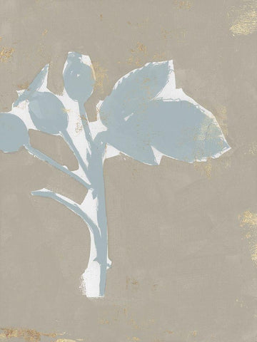 Floral Silhouette II Black Ornate Wood Framed Art Print with Double Matting by Cartissi