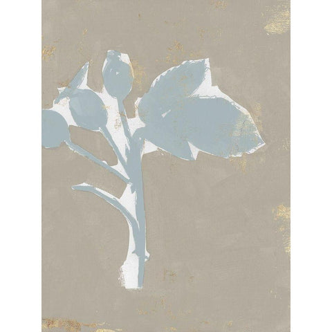 Floral Silhouette II Gold Ornate Wood Framed Art Print with Double Matting by Cartissi