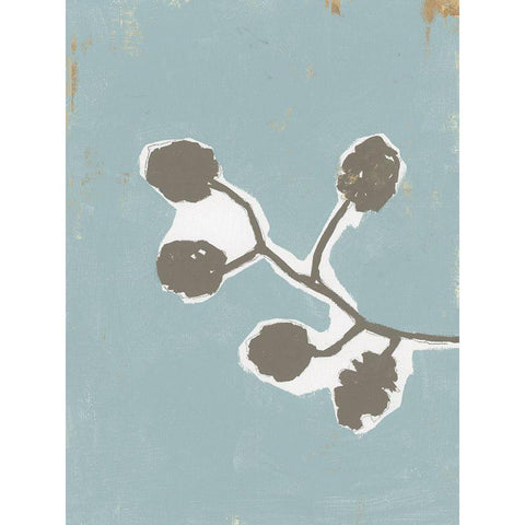 Floral Silhouette III Gold Ornate Wood Framed Art Print with Double Matting by Cartissi